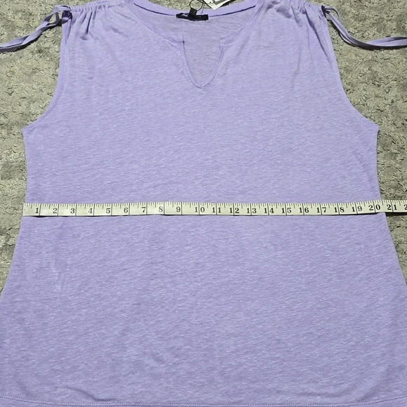 SANCTUARY Nwt Orchid Lilac Sleeveless 100% Linen Notch Neck Lightweigh Top, XL - Picture 13 of 16